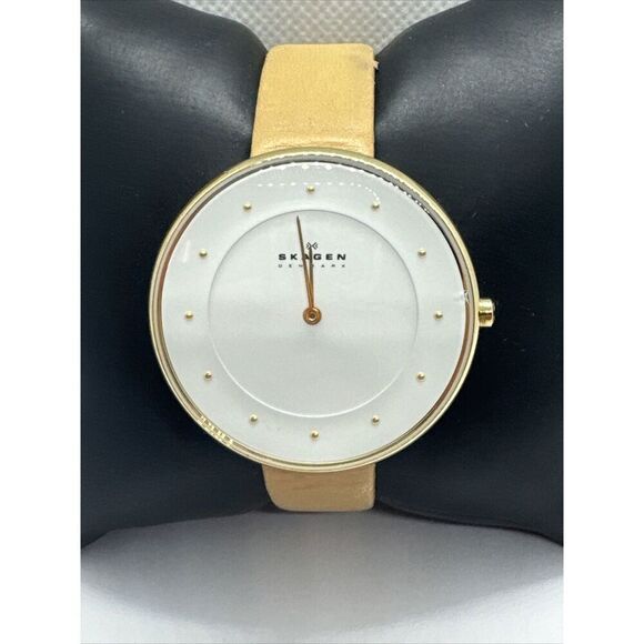 Skagen SKW2137 Women's Beige Leather Analog Dial Quartz Genuine Watch JNA982 - Picture 1 of 11